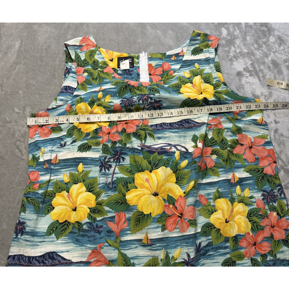 Vintage 70s Shannon Marie Of Hawaii Tropical Cotton Sundress Made in USA XL - Picture 5 of 9